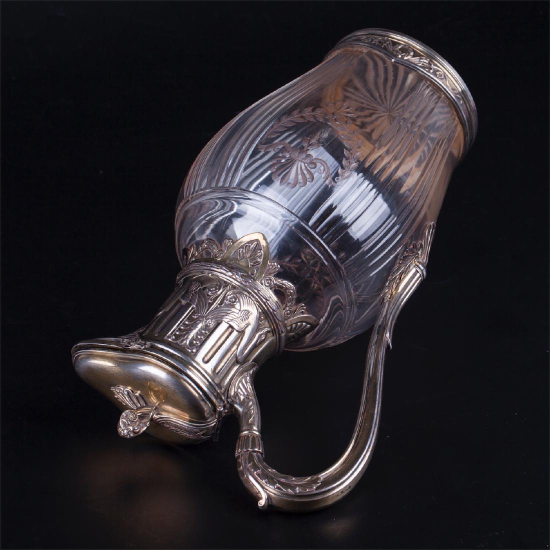 Silver mounted glass carafe. Risler & Carre — image 4