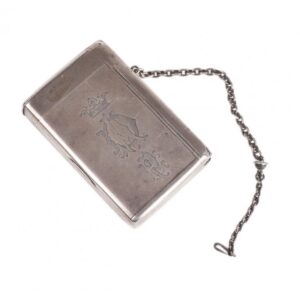 Antique engraved silver cigarette case with silver — image 1