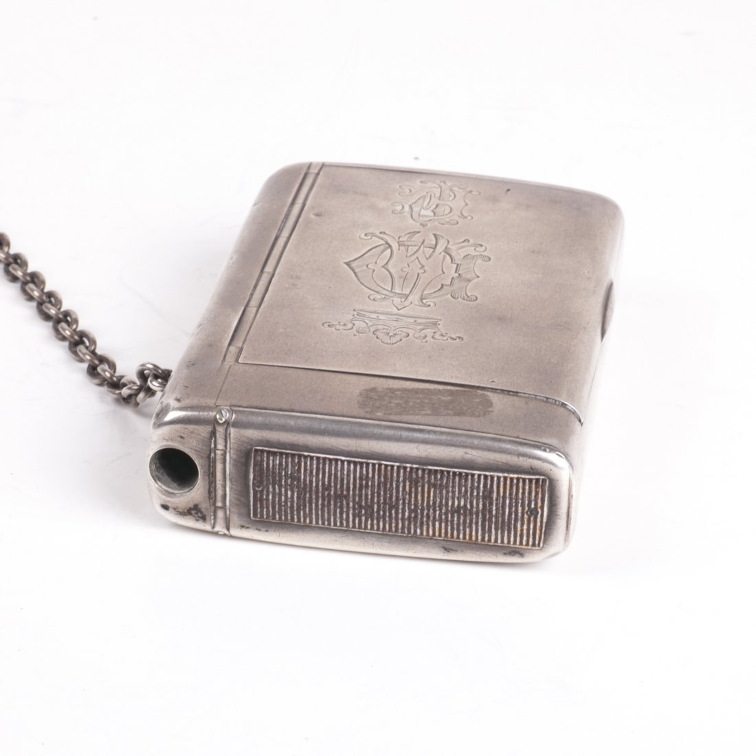 Antique engraved silver cigarette case with silver — image 2