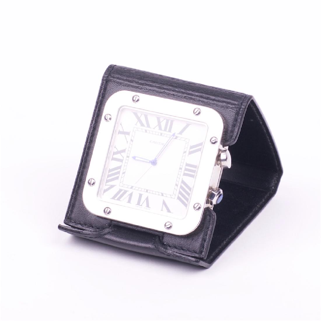 Vintage Cartier quartz travel alarm clock — image 1