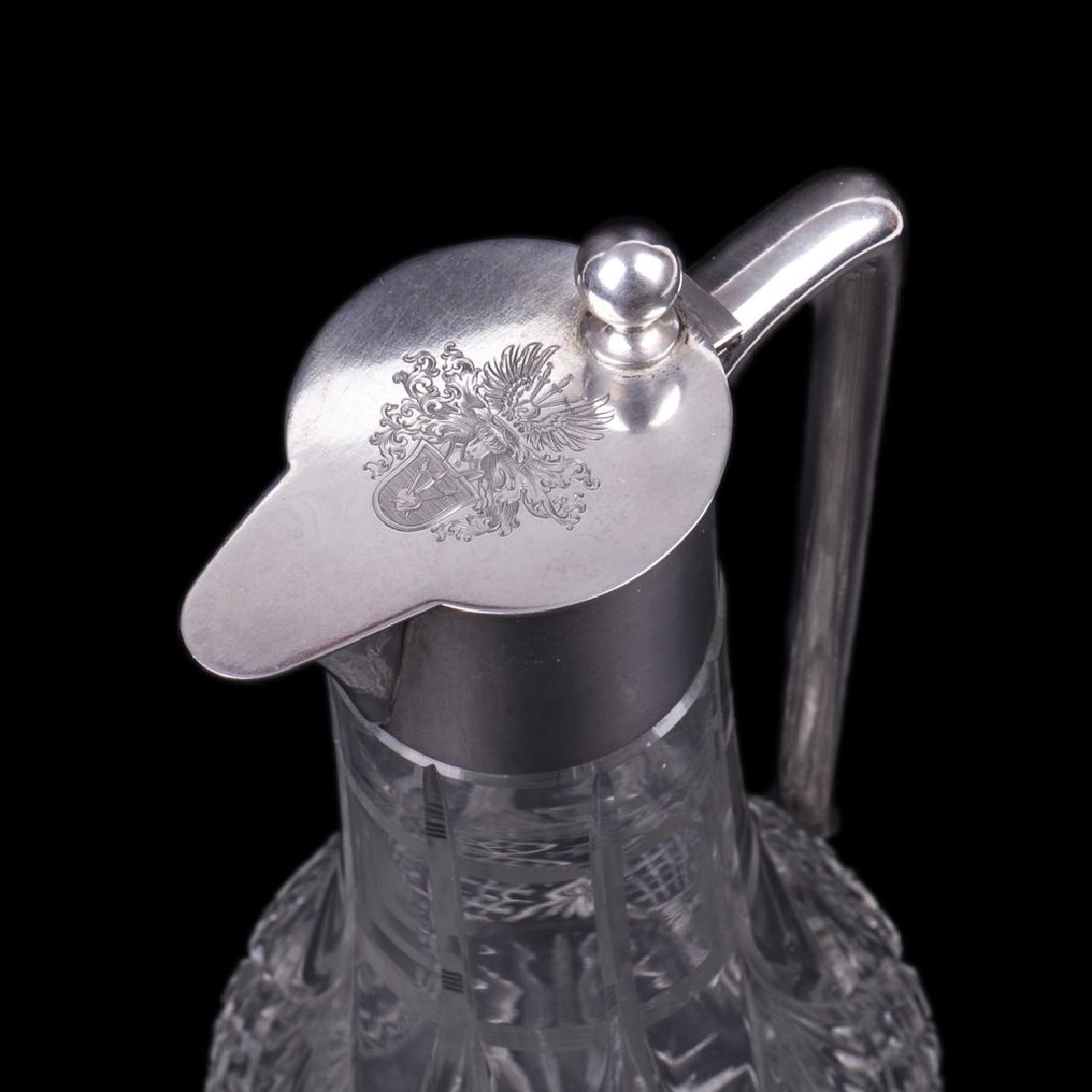 Antique silver and crystal jug/decanter. Wilkens & Sohn — image 3