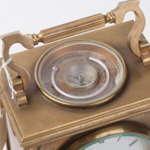Carriage clock with compass and thermometer. — image 2