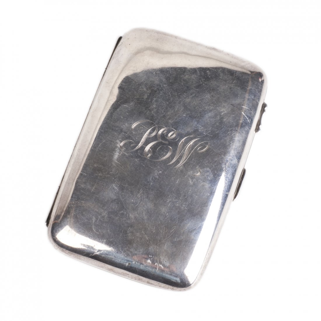English sterling silver cigarette case with engraved — image 1