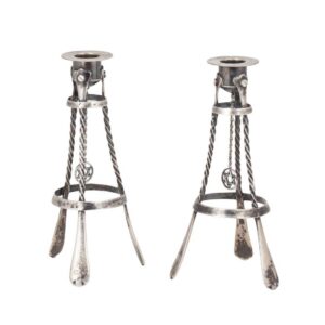 Rare Russian silver Shabbat candelsticks — image 1