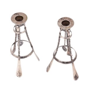 Rare Russian silver Shabbat candelsticks — image 2