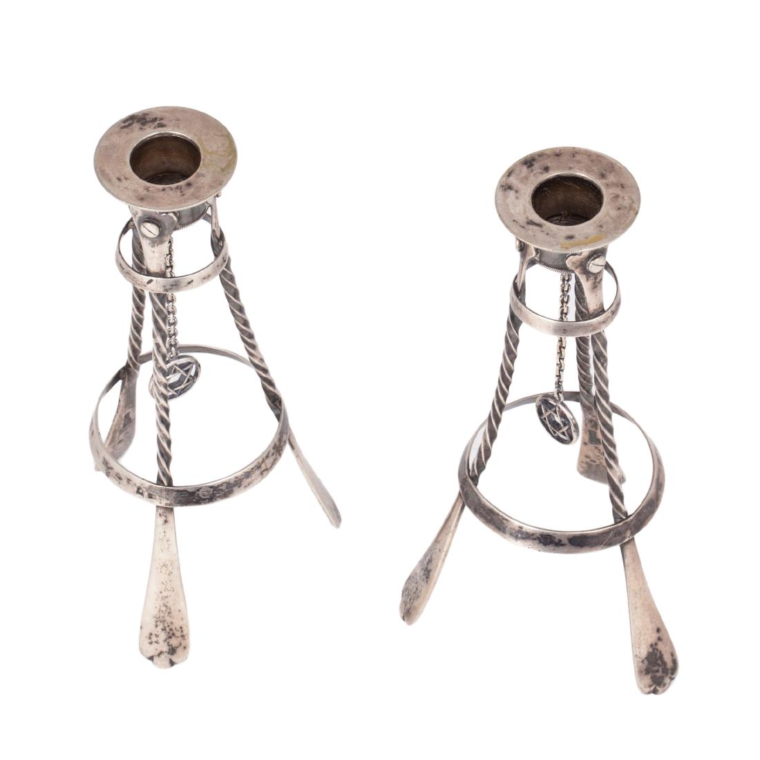 Rare Russian silver Shabbat candelsticks — image 2