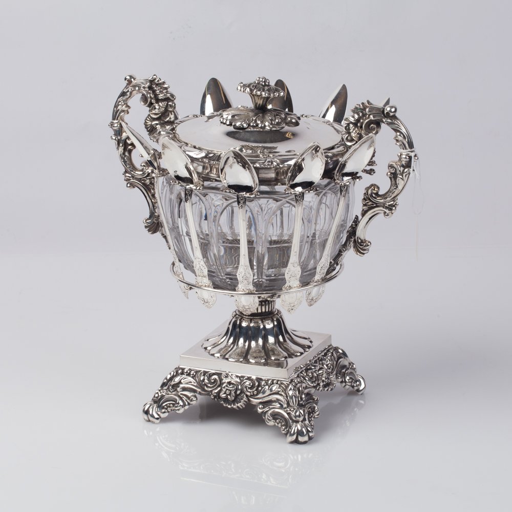 Confiture bowl with 10 spoons. — image 1