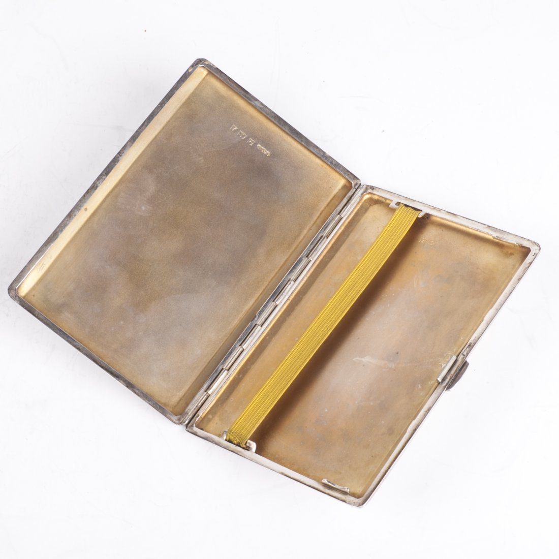 Big silver cigarette case with engravings — image 5