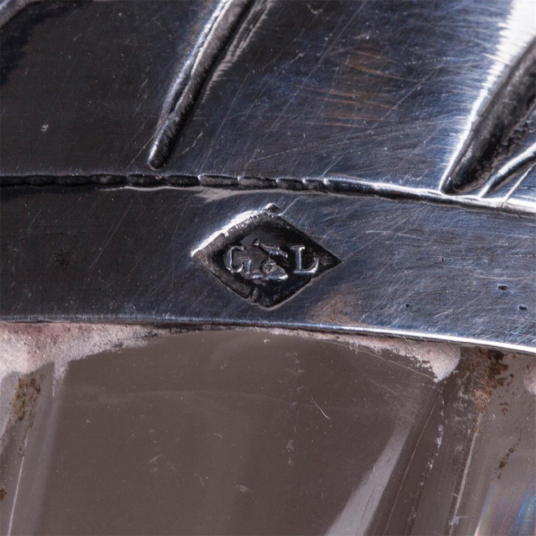 Silver mounted pitcher with 6 silver mounted glasses — image 6