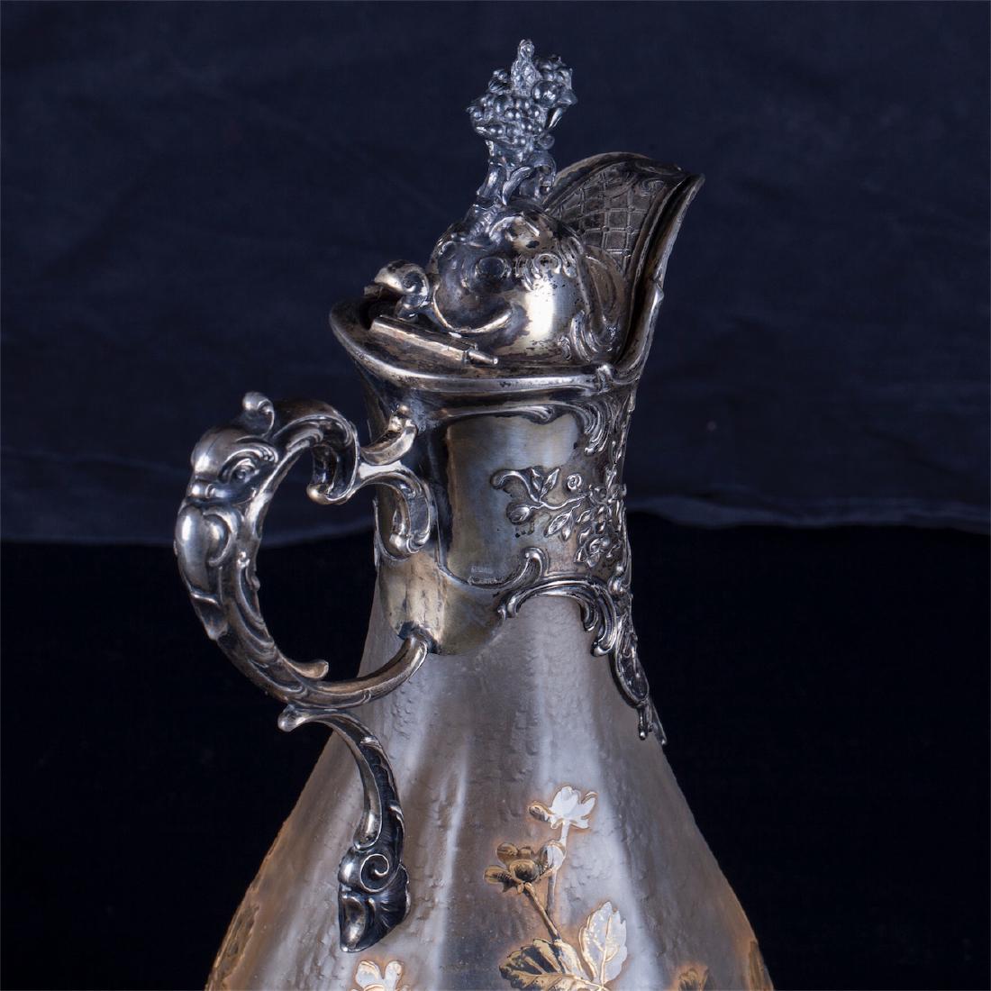 Antique magnificent decanter with French Daum glass — image 5