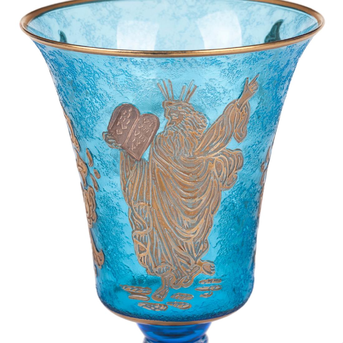 Blue crystal Shabbat goblet — image 3