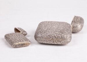 French silver set of cigarette case and matchbox — image 3