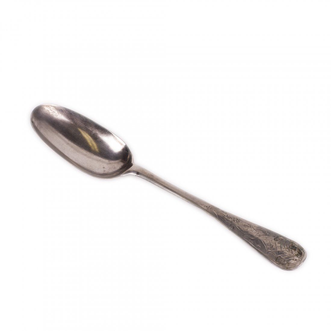 Russian 18th century silver and engraving table spoon — image 1