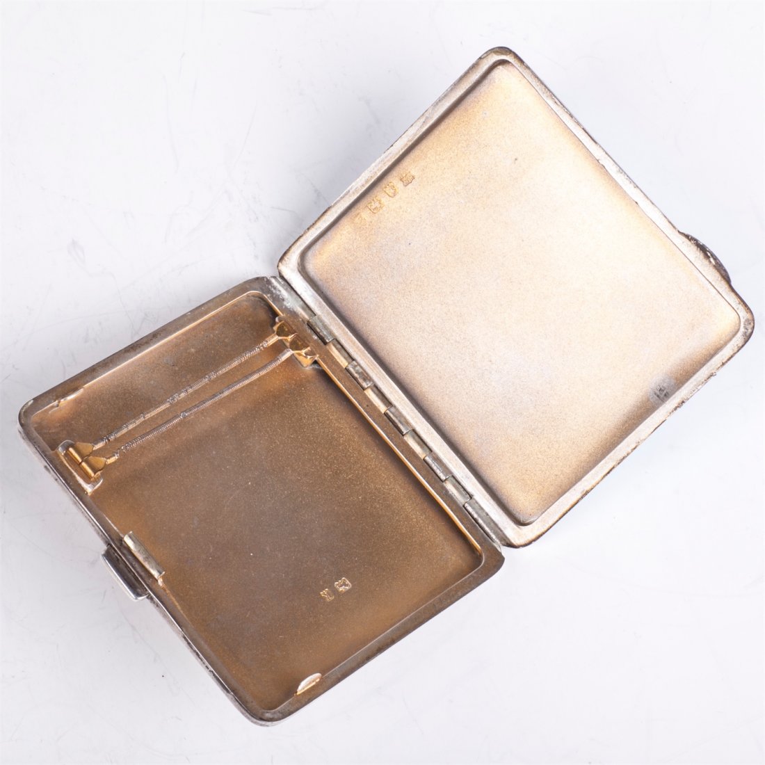 Silver blue guilloche enamel cigarette case — image 4