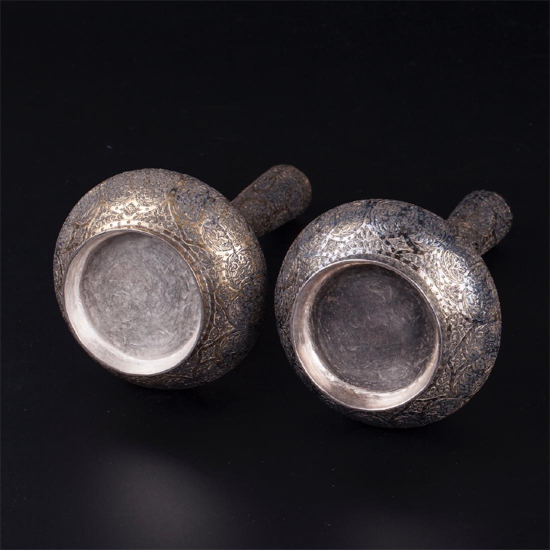 A pair of Kashmir silver surahi water flasks — image 5