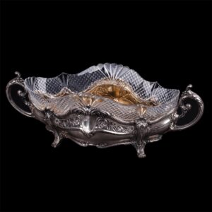 Antique jardinier. Silver, glass — image 1