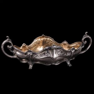 Antique jardinier. Silver, glass — image 2