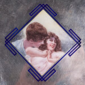 Silver cigarette case with color enamel with portraits — image 4