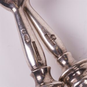 Two Russian silver and engraving fish forks. P. — image 5