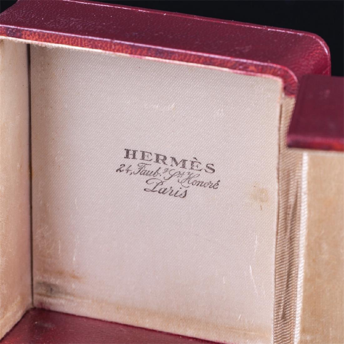 Vintage Hermes desk clock in original case — image 4