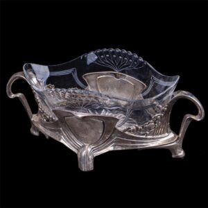 Antique jardinier. Silver, glass — image 1