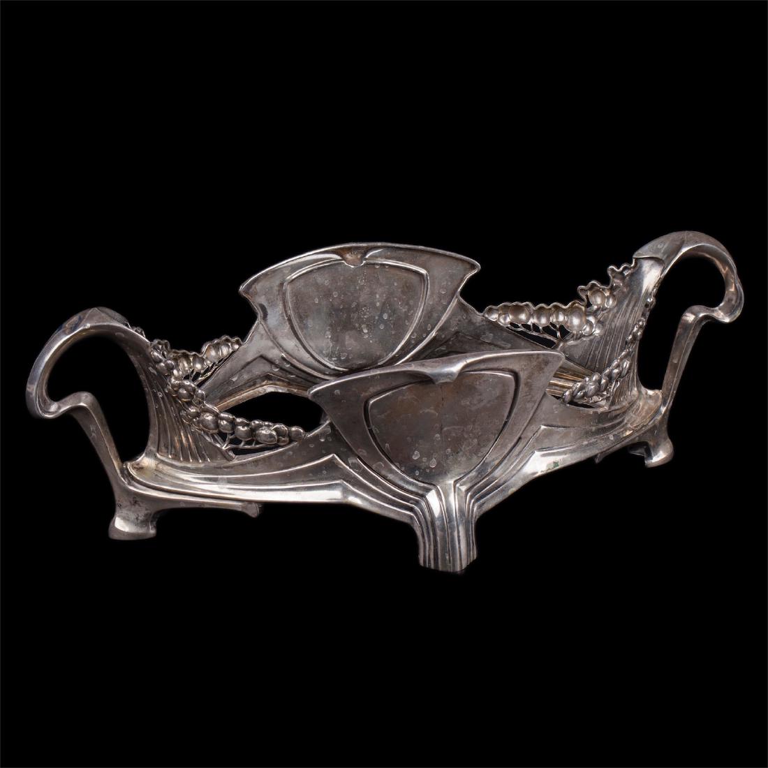 Antique jardinier. Silver, glass — image 2