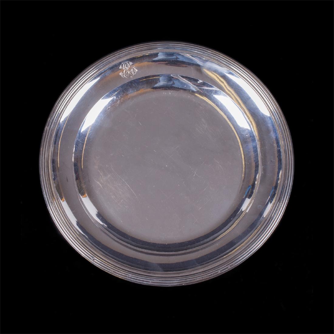 Antique French silver decorative plate — image 1