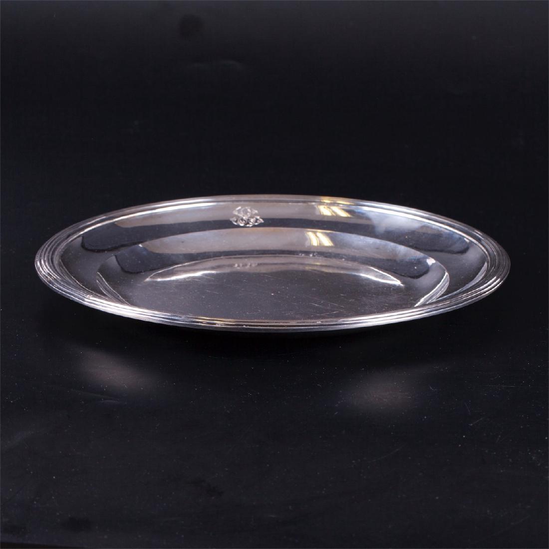 Antique French silver decorative plate — image 2