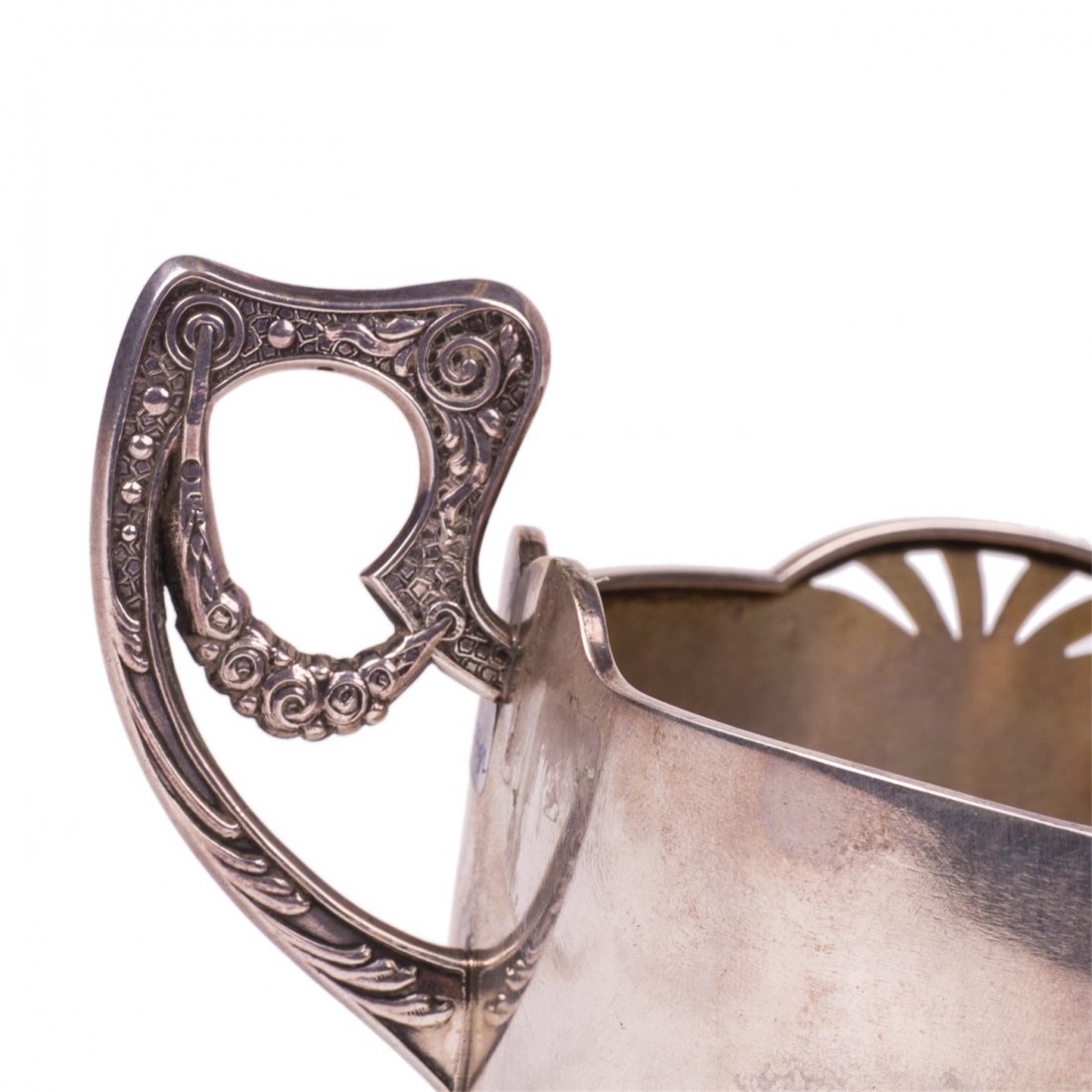 Russian silver Art nouveau bowl with handles — image 5