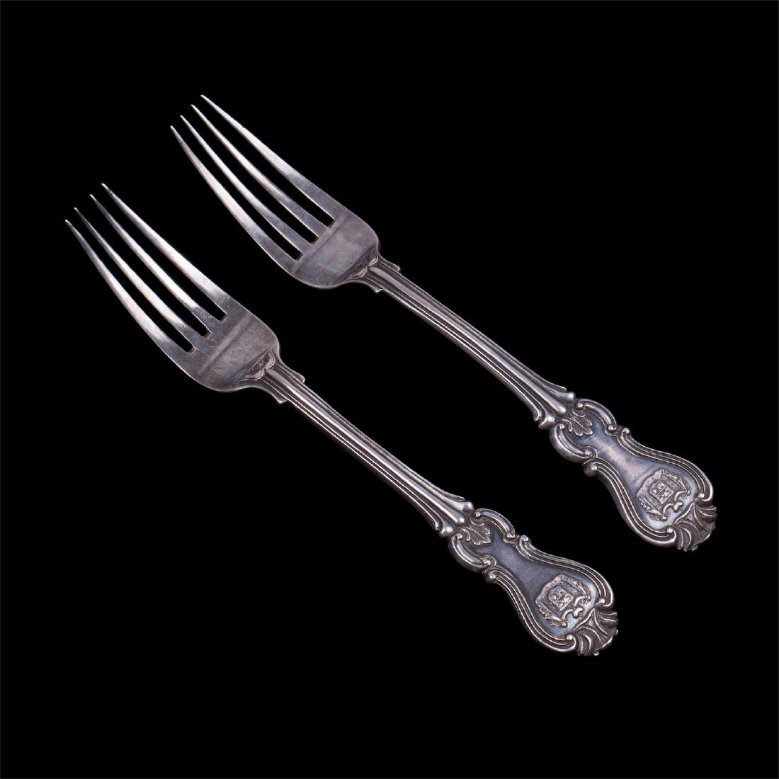 Russian forks with duke Golitsyn coat of arms — image 1