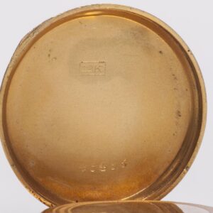 12K gold open face pocket watch with enamel — image 7