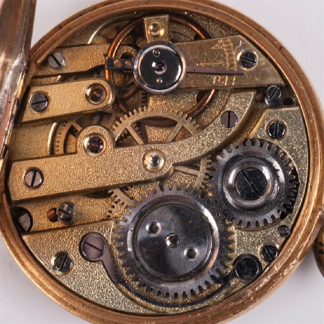 12K gold open face pocket watch with enamel — image 9