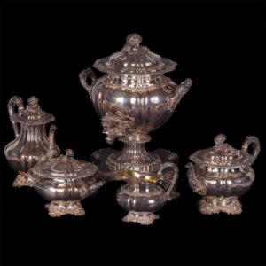 Huge French silver tea set with samovar — image 1