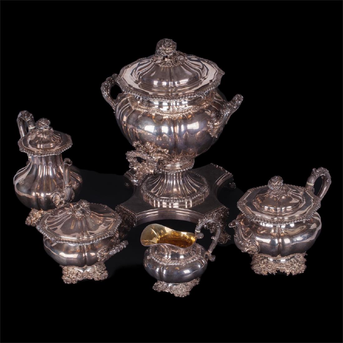 Huge French silver tea set with samovar — image 2