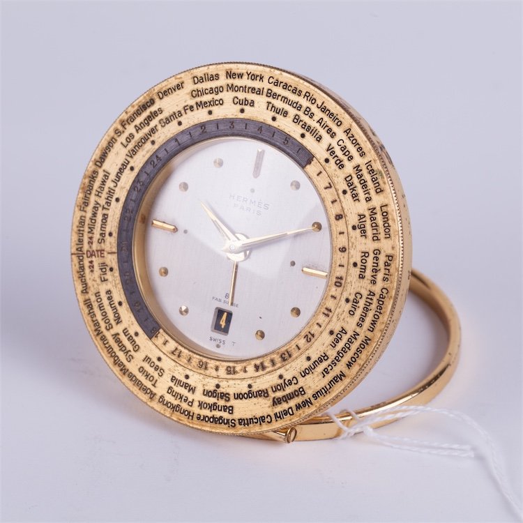 Rare Calender "Hermes World Time Clock" with alarm. — image 1