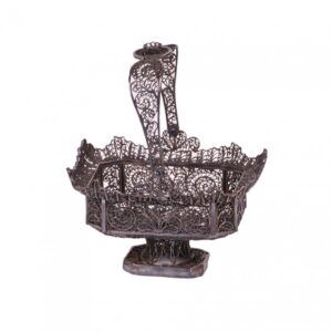 Russian silver filigree vase in the shape of bascet — image 2