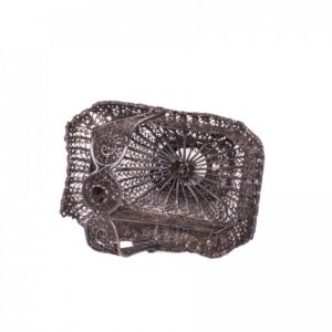 Russian silver filigree vase in the shape of bascet — image 3