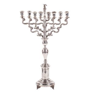 Unusual silver Hanukkah transformable menorah — image 2