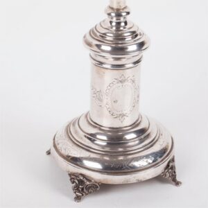 Unusual silver Hanukkah transformable menorah — image 4