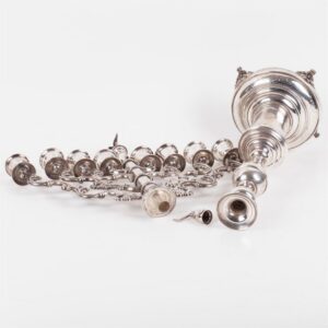 Unusual silver Hanukkah transformable menorah — image 5