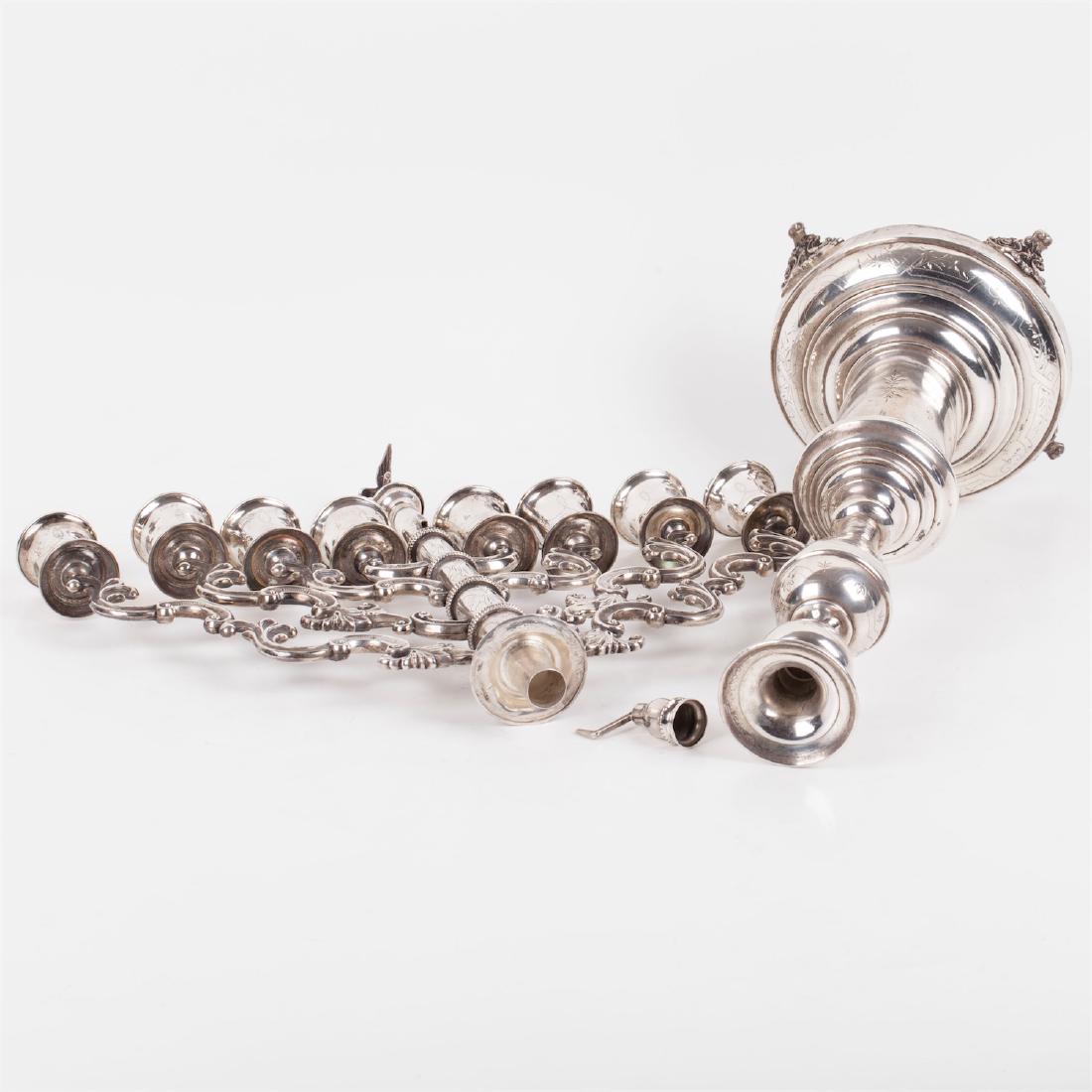 Unusual silver Hanukkah transformable menorah — image 5