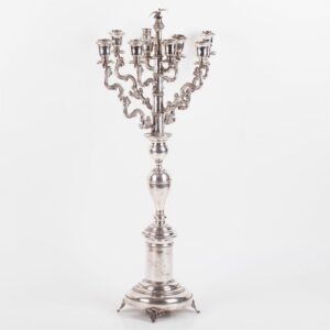 Unusual silver Hanukkah transformable menorah — image 6