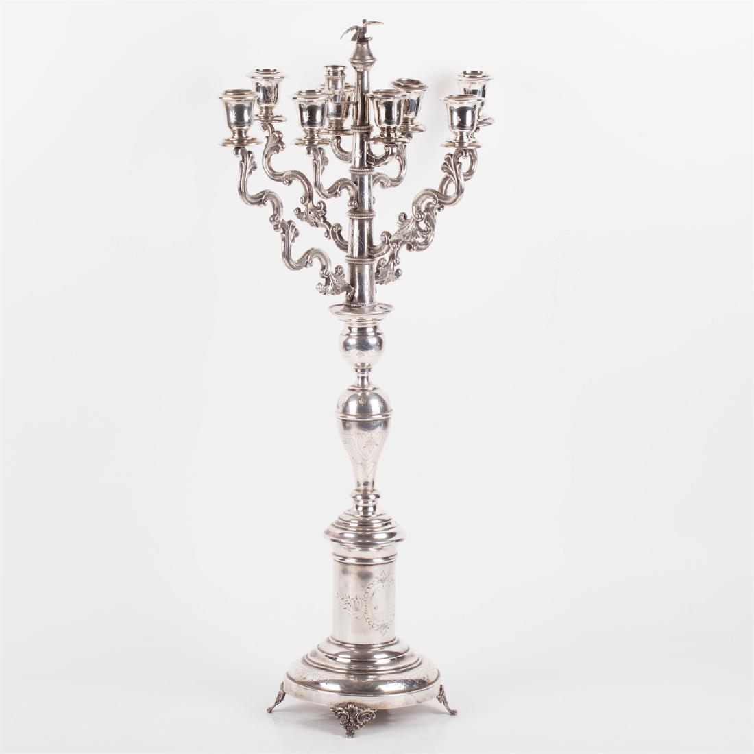 Unusual silver Hanukkah transformable menorah — image 6