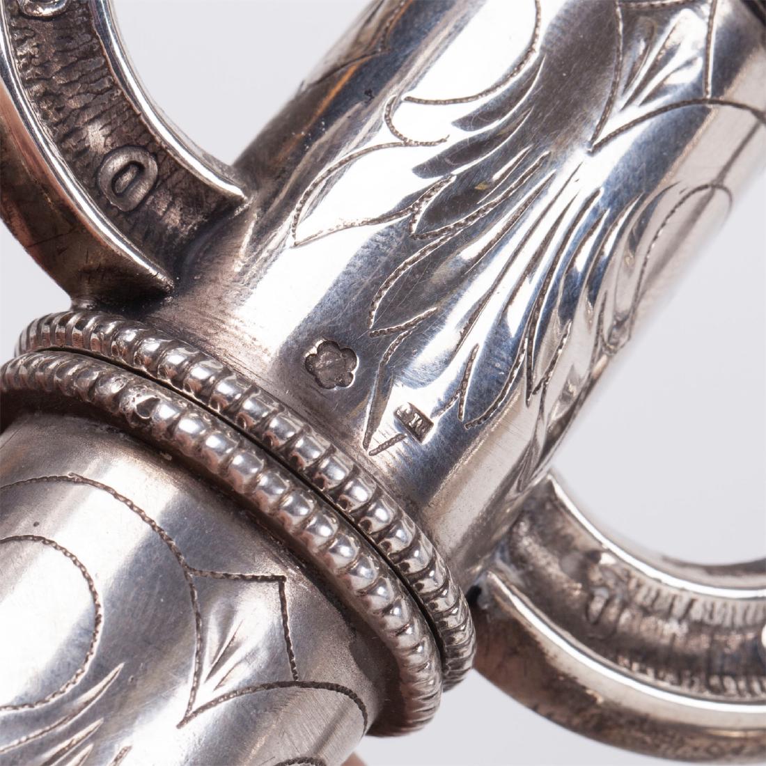 Unusual silver Hanukkah transformable menorah — image 8