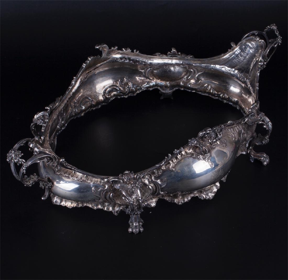 Antique silver jardiniere with glass — image 4
