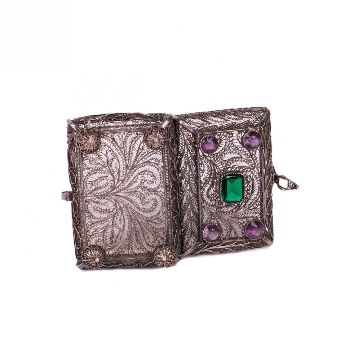 Russian gem-set silver filigree box — image 4