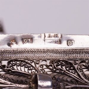 Russian gem-set silver filigree box — image 5