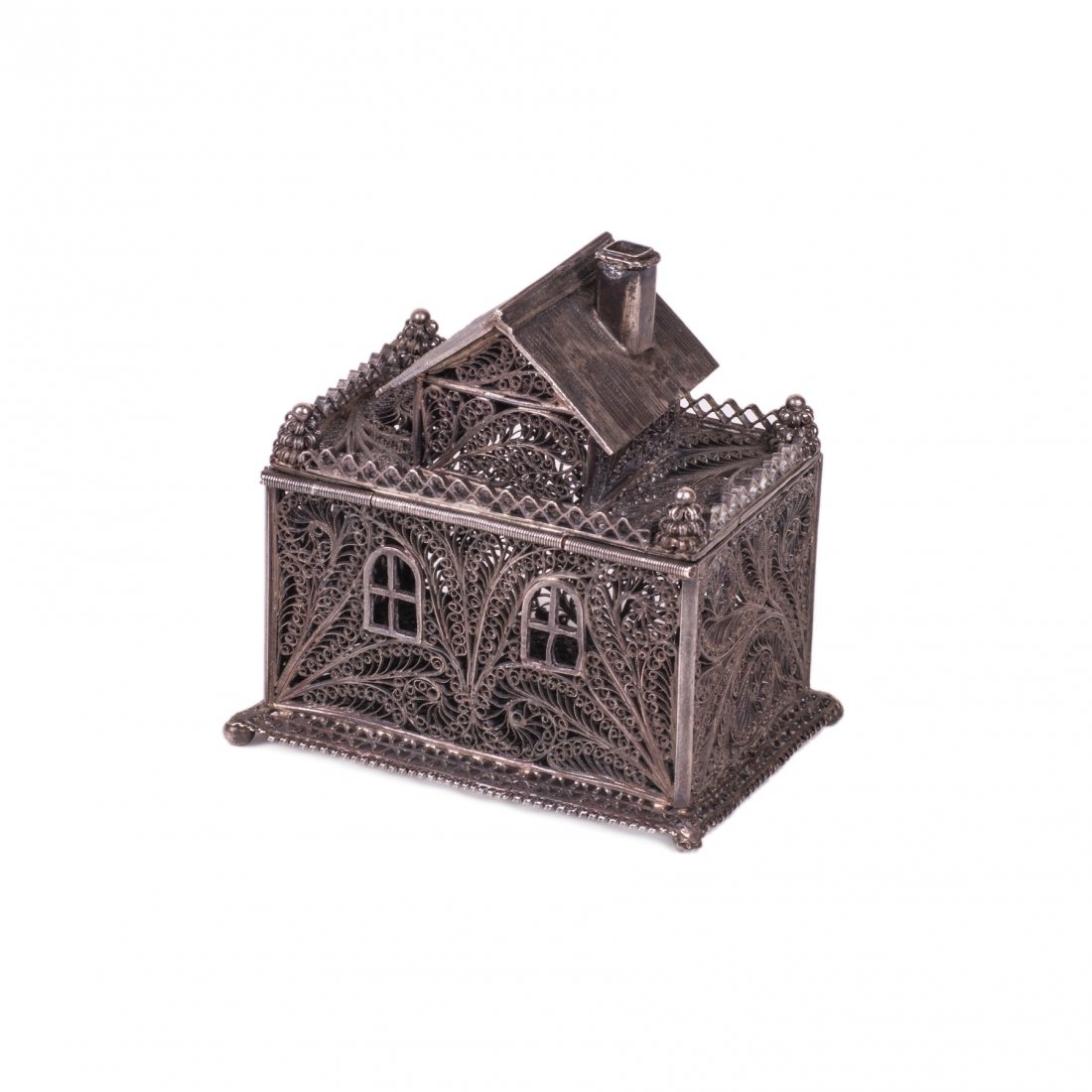 Russian silver filigree box "Teremok" — image 2