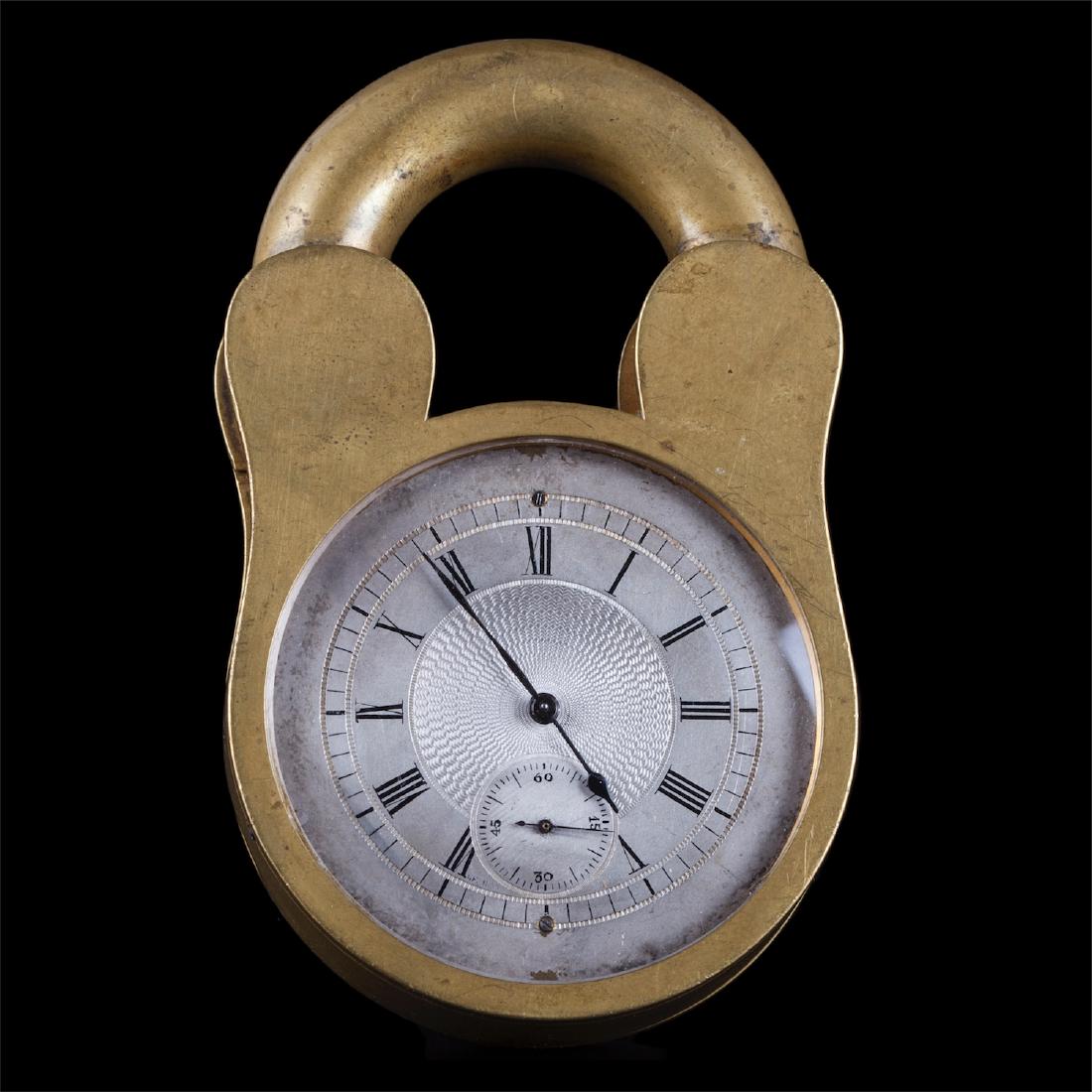 Rare table (travel) clock in the shape of lock — image 2