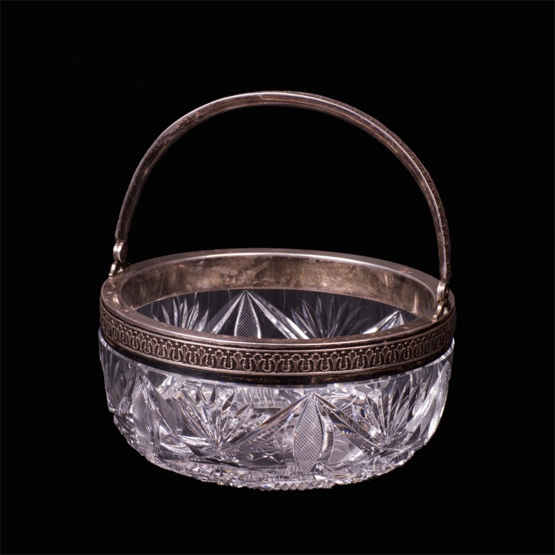 Russian silver and cut-crystal vase — image 1